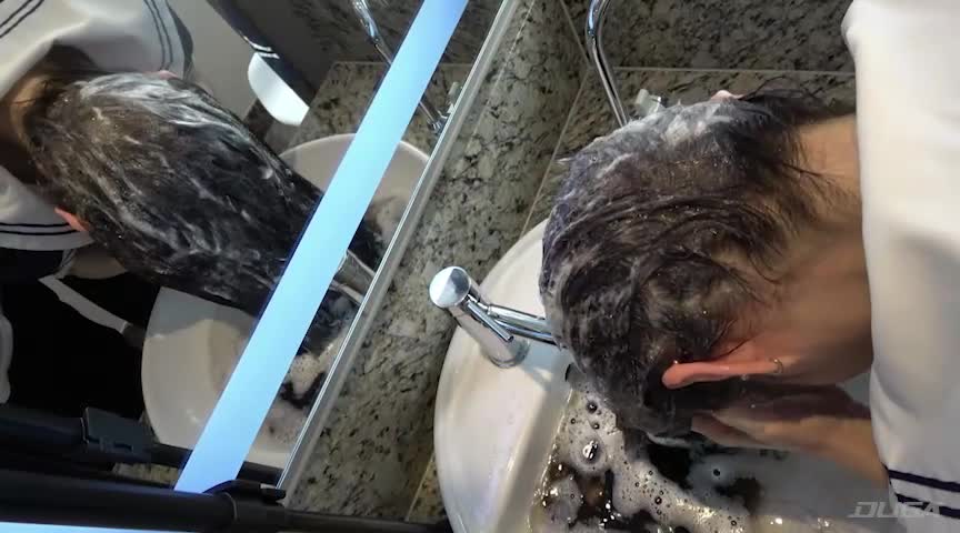 スーパーロングヘア女子○生の放課後シャンプー 洗髪